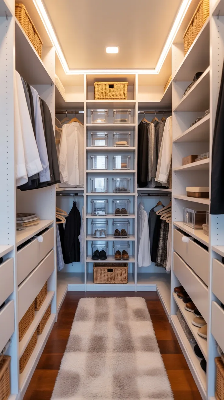 20+ Narrow Walk‑In Closet Decor Ideas to Maximize Space, Style & Storage