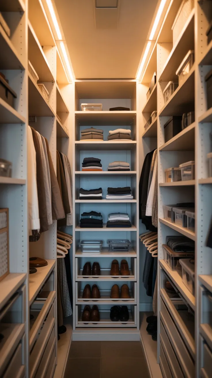 20+ Narrow Walk‑In Closet Decor Ideas to Maximize Space, Style & Storage