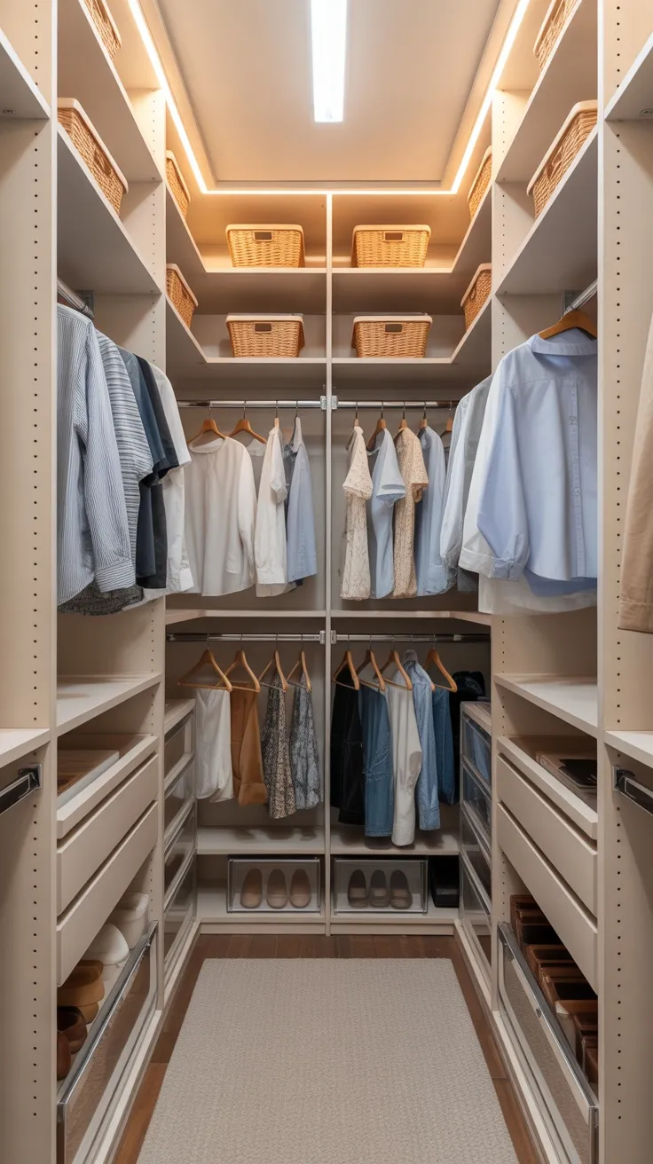 20+ Narrow Walk‑In Closet Decor Ideas to Maximize Space, Style & Storage
