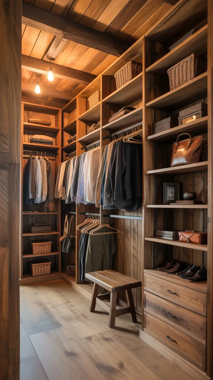 20+ Rustic Walk-In Closet Decor Ideas to Transform Your Space