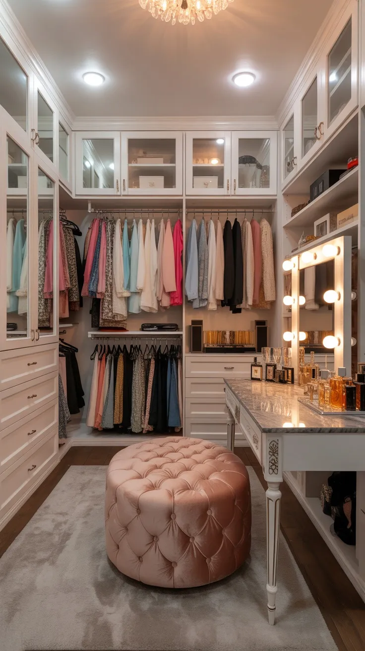 Walk In Display 20+ Walk-In Closet Vanity Decor Ideas to Transform Your Dressing Space